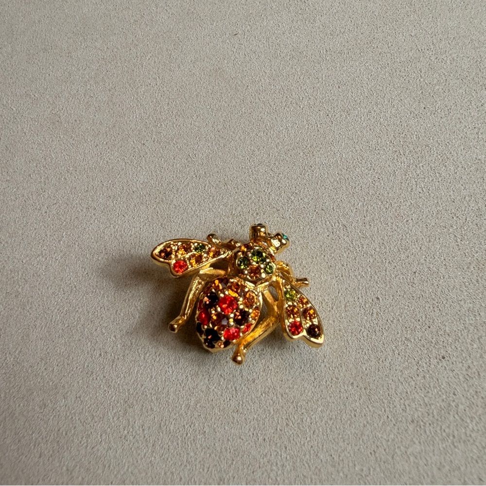 Joan Rivers Gold Tone multi colored Brooch Pin - Picture 5 of 7